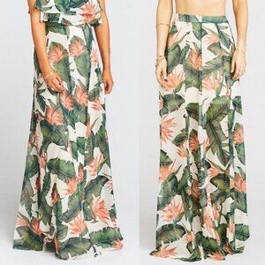 NWT Show Me Your Mumu Princess Ariel Maxi Skirt Tropical Floral New Bohemian XXS